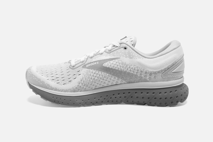 Brooks Running Shoes Womens White/Grey - Glycerin 18 Road - 2514-JKXFA